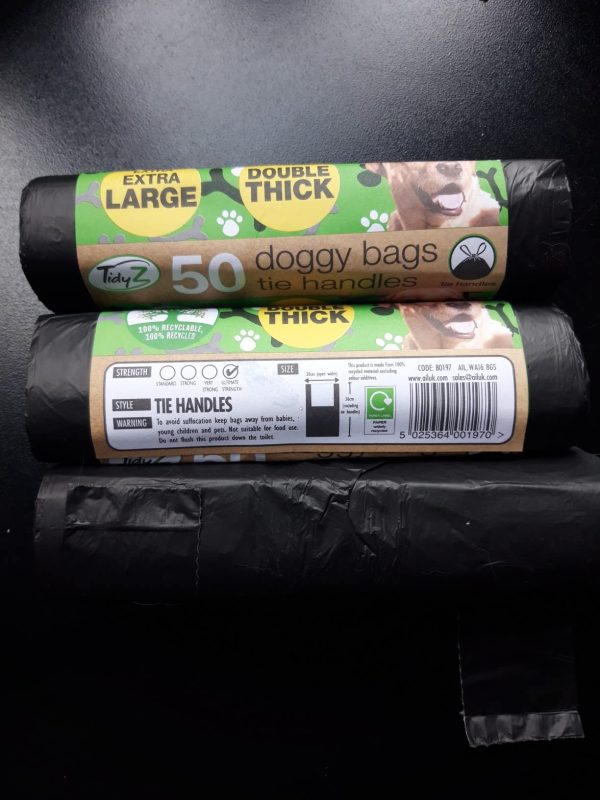 Tidyz Extra Large Super Strong Doggy 150 bags (3 x 50), Black